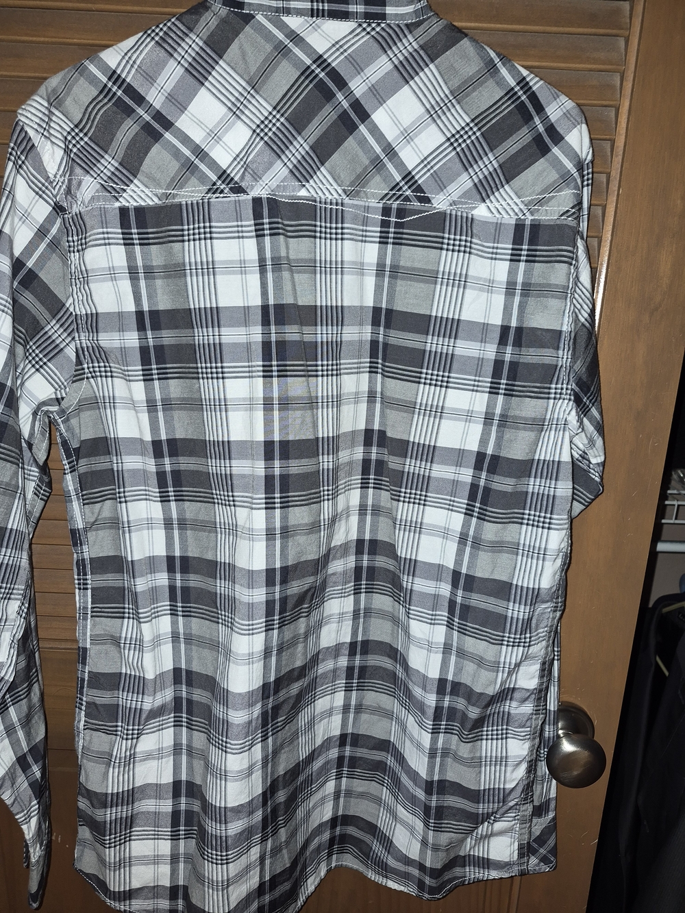 Reclaimed Vintage Black & White Plaid Button-Down Shirt - Picture 5 of 5